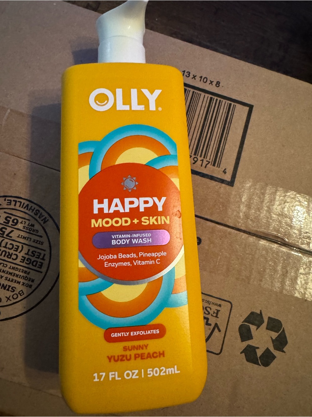 OLLY Happy Mood + Skin Sunny Yuzu Peach EXFOLIATING Body Wash NEW